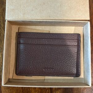 NWB Ecco Dark Brown Leather Card Wallet